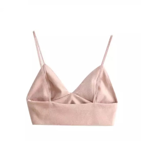 Suede double spaghetti strap crop top - Picture 7 of 8